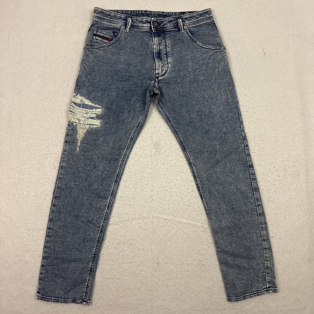Diesel Industry Mens Jeans W30 Blue Krooley T Jogg Distressed Italy 084PV